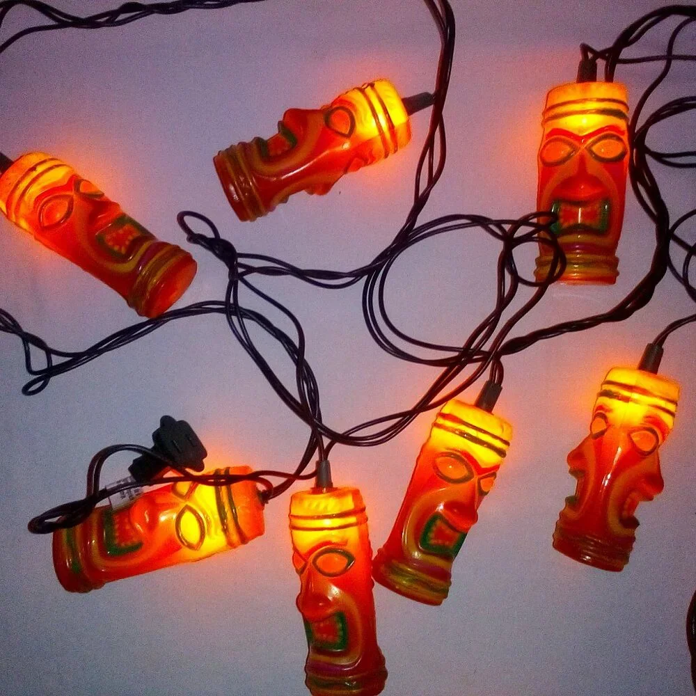 Tiki String Lights:  Blowmold.  10 Lights.  NWOT.  Never Used